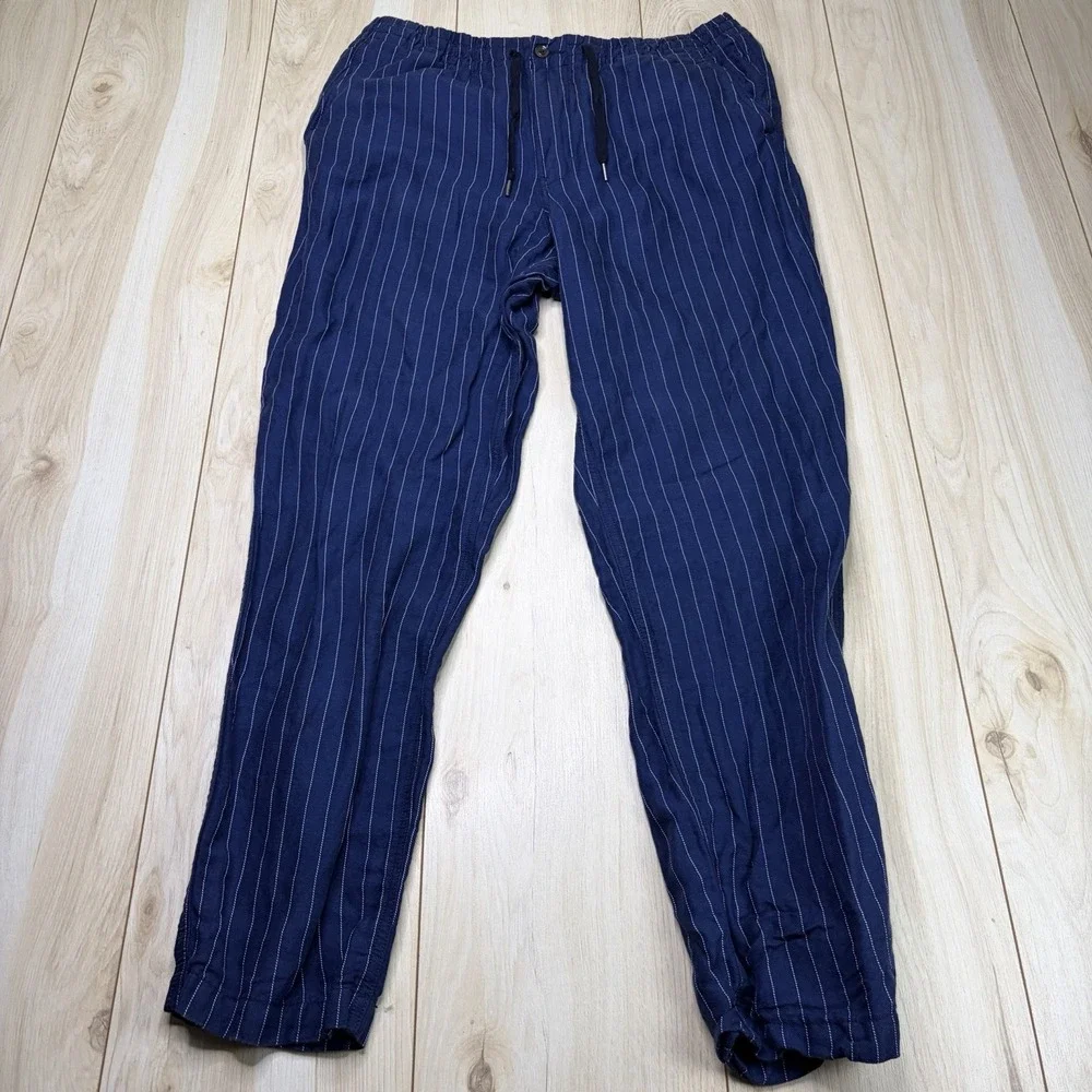 Polo Ralph Lauren Linen Pinstripe Prepster Classic Fit Twill Pants Mens Large
